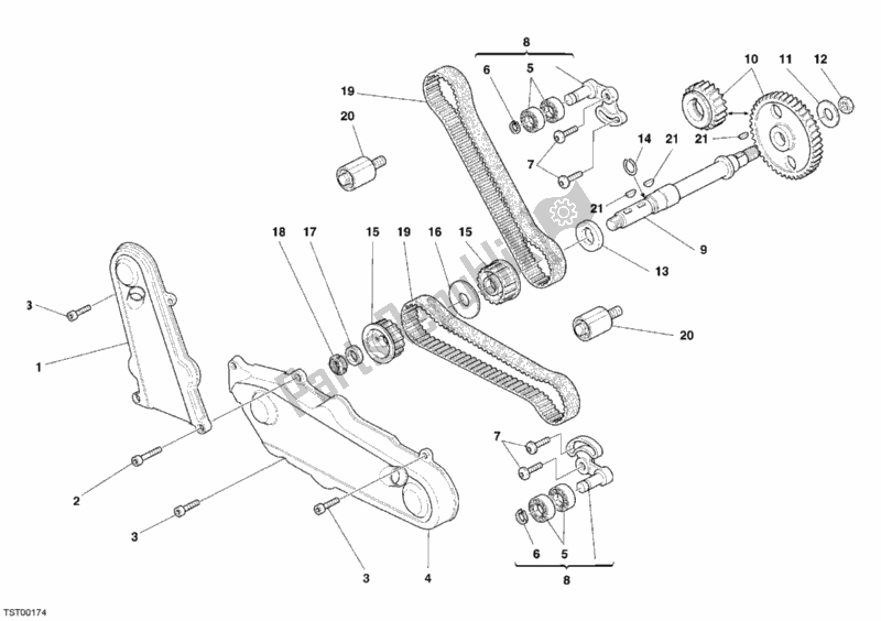 Todas las partes para Correa Dentada de Ducati Monster S2R 1000 USA 2006